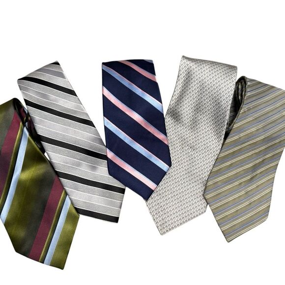 Random tie lot. Kenneth Cole, Chaps, Geoffrey bean Perry Ellis Portfolio Silk - Picture 1 of 9